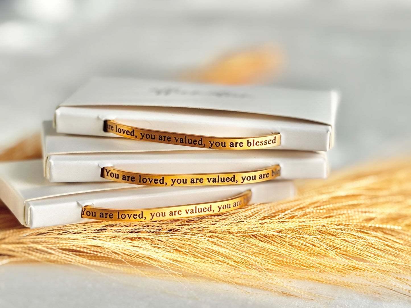 You are loved… | Gold Affirmation Cuff Bracelet