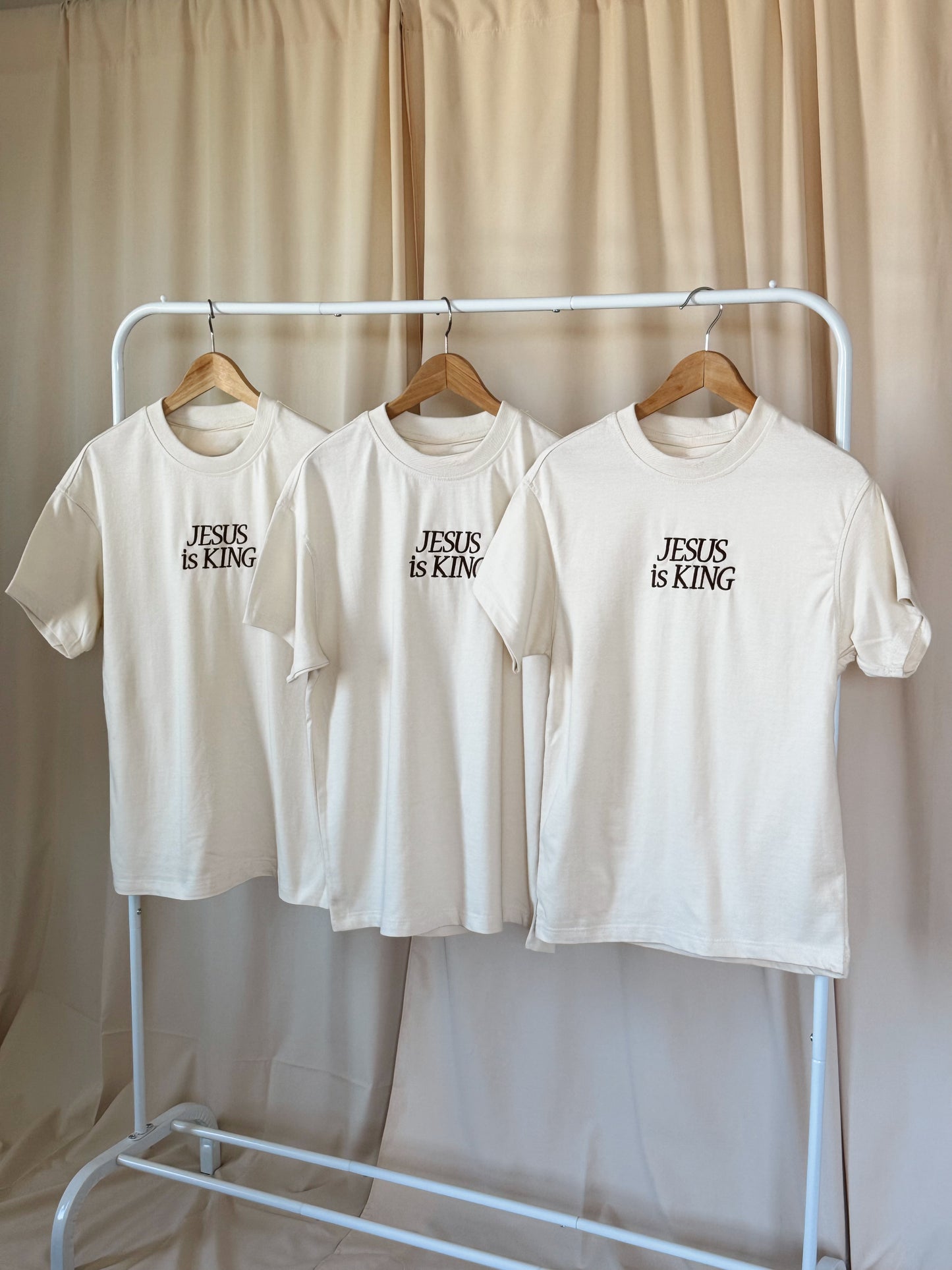 Jesus is King - Oversized Embroidered T-Shirt