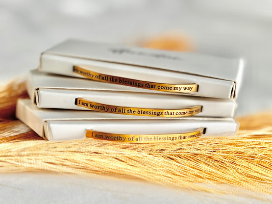 I am worthy… | Gold Affirmation Cuff Bracelet