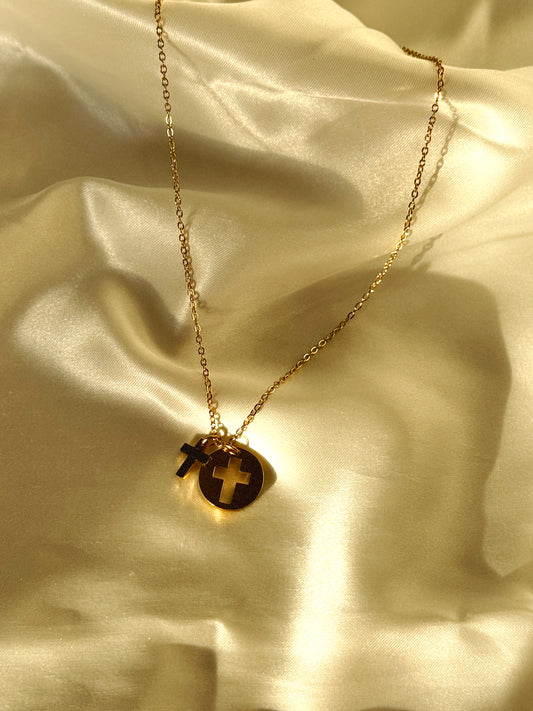 Cross Charm Necklace - Saved by Grace