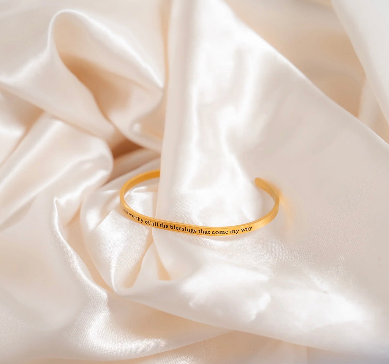 I am worthy… | Gold Affirmation Cuff Bracelet